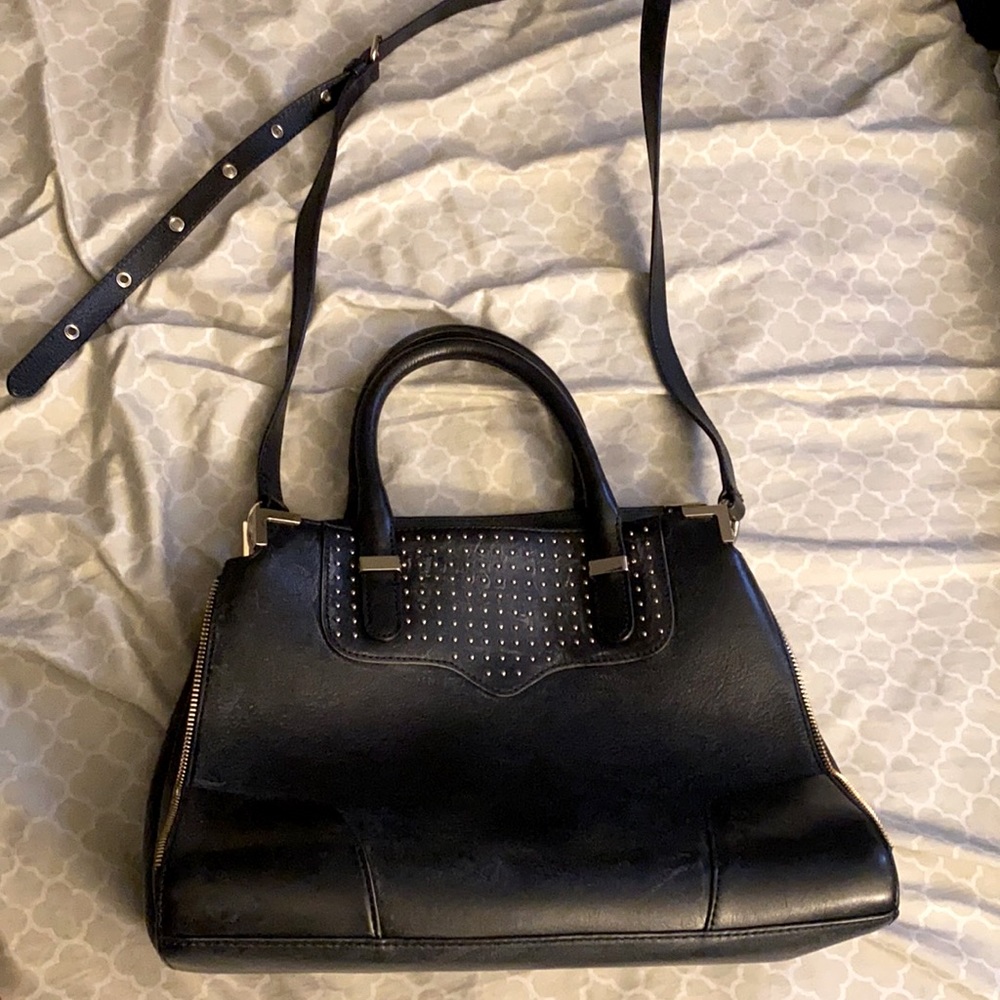Rebecca minkoff gold studded leather satchel/shoulder/crossbody bag
